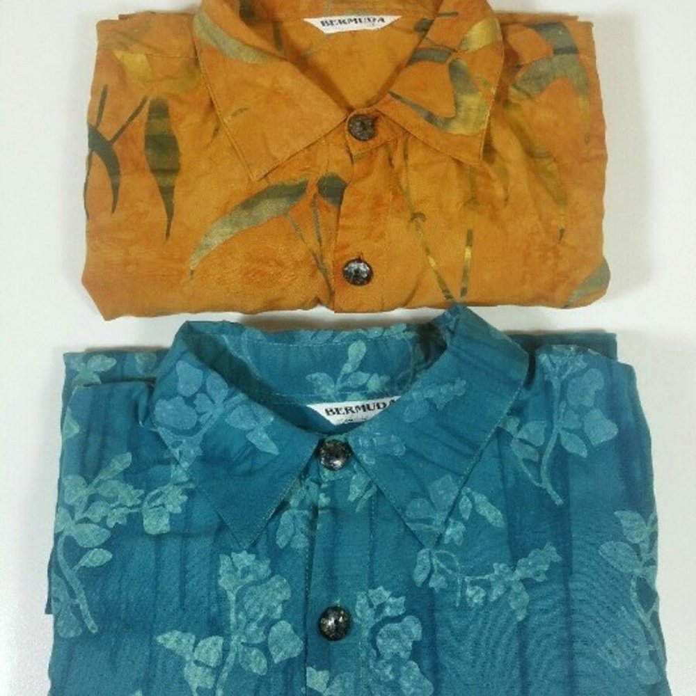 Lot Of 2 Bermuda Hawaiian Shirts Men Size XL